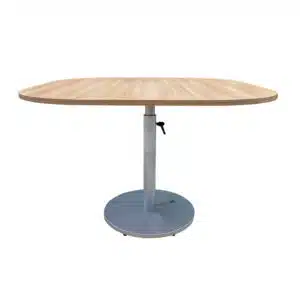 Table à hauteur variable, ergonomique, table patins téflon ou table à roulettes pour salle à manger EHPAD, résidence séniors et résidence autonomie.