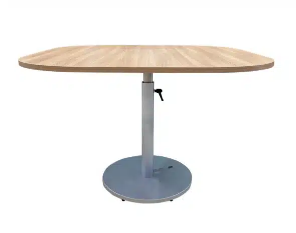 Table à hauteur variable, ergonomique, table patins téflon ou table à roulettes pour salle à manger EHPAD, résidence séniors et résidence autonomie.